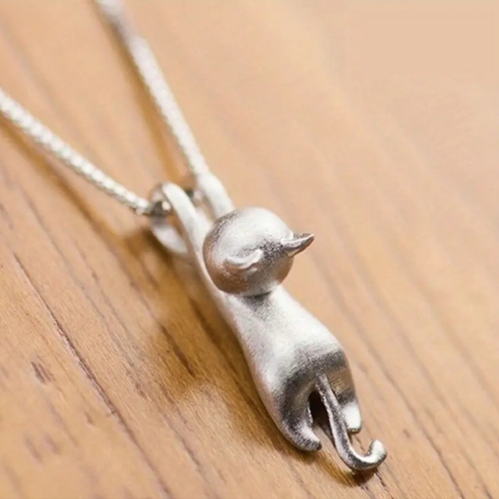 925 Silver Cat Pendant Necklace